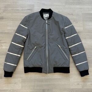 Billionaire Boys Club Bomber Jacket M Gray Reflective Logo MA-1 Street Wear Mens